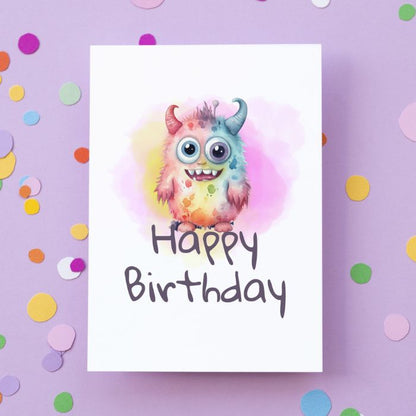 Printable Monster Birthday Card #3