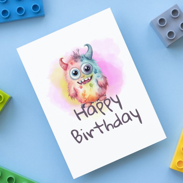 Printable Monster Birthday Card #3