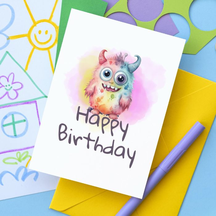 Printable Monster Birthday Card #3