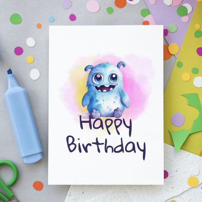 Printable Monster Birthday Card #6