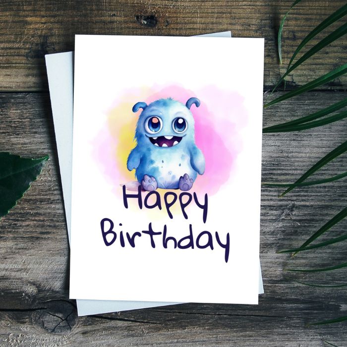 Printable Monster Birthday Card #6