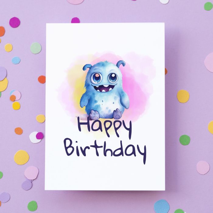 Printable Monster Birthday Card #6