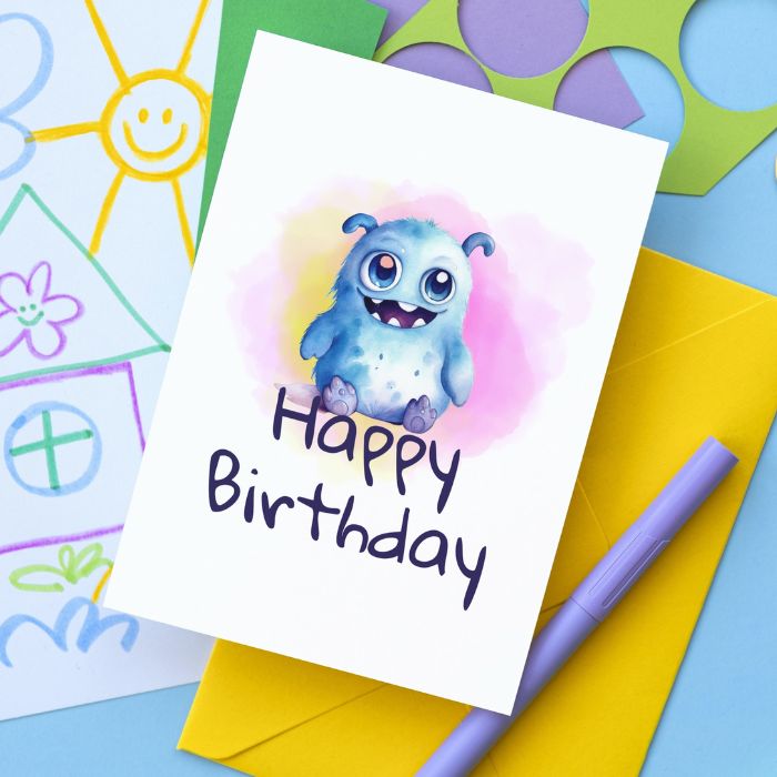 Printable Monster Birthday Card #6