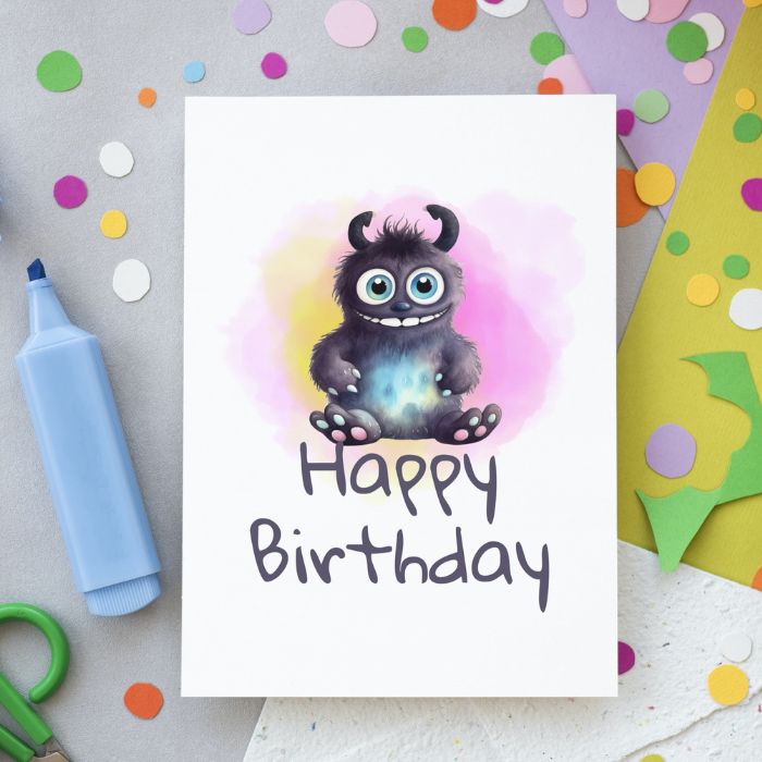 Printable Monster Birthday Card #9