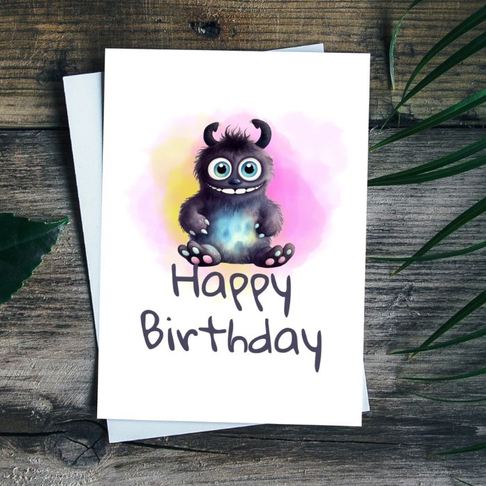 Printable Monster Birthday Card #9