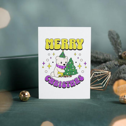 Printable Nonbinary Christmas Card Merry Christmas Polar Bear