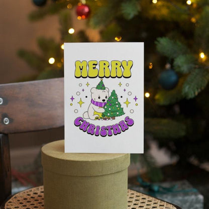 Printable Nonbinary Christmas Card Merry Christmas Polar Bear