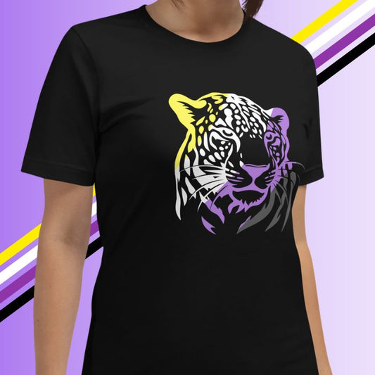 Nonbinary Shirt Leopard - Wildlife Nonbinary Pride Tee