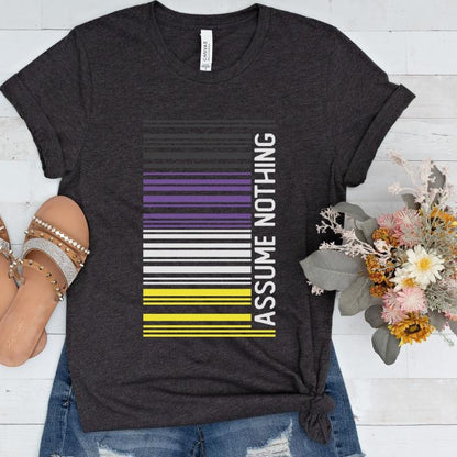 Non-Binary Shirt Barcode Assume Nothing