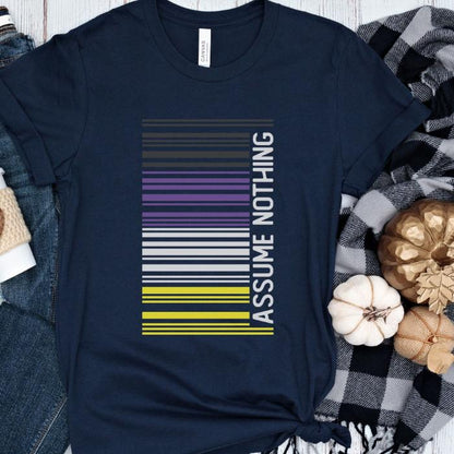 Non-Binary Shirt Barcode Assume Nothing