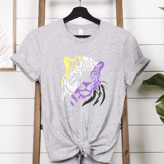 Nonbinary Shirt Leopard - Wildlife Nonbinary Pride Tee