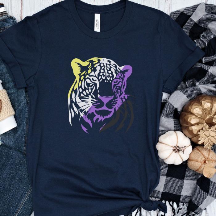 Nonbinary Shirt Leopard - Wildlife Nonbinary Pride Tee