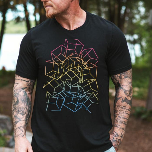 Pansexual Pride Shirt 3D Cubic Design