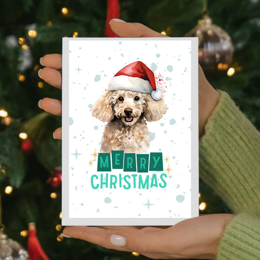 Poodle Printable Christmas Card Merry Christmas
