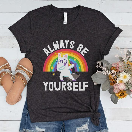 Rainbow Pride Shirt Unicorn Always Be Yourself