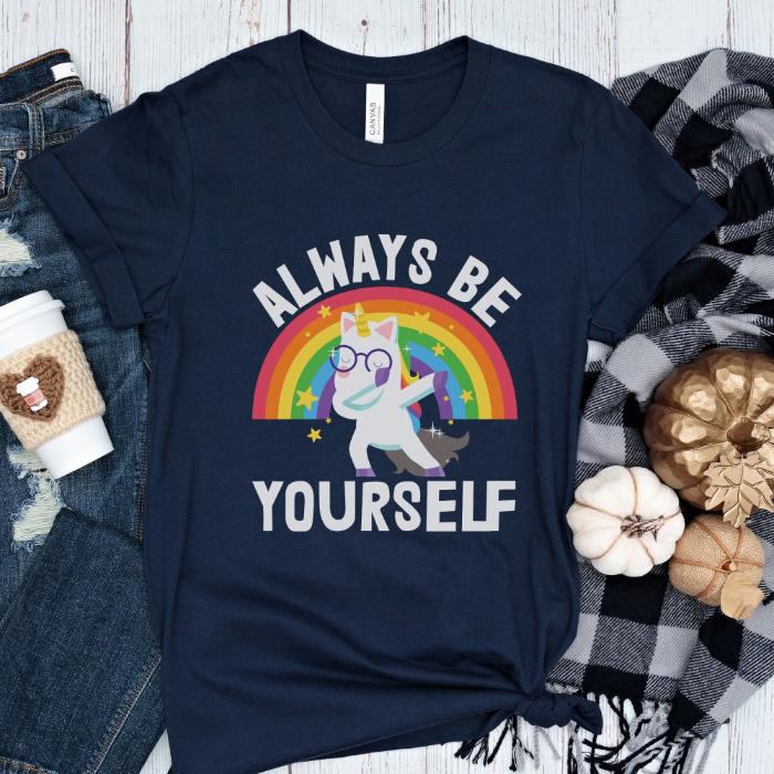 Rainbow Pride Shirt Unicorn Always Be Yourself