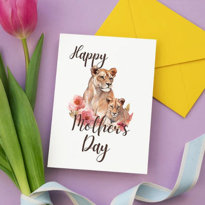 Printable Mother's Day Card Lioness