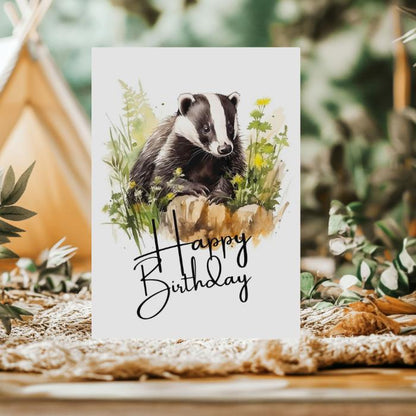 Printable Badger Birthday Card