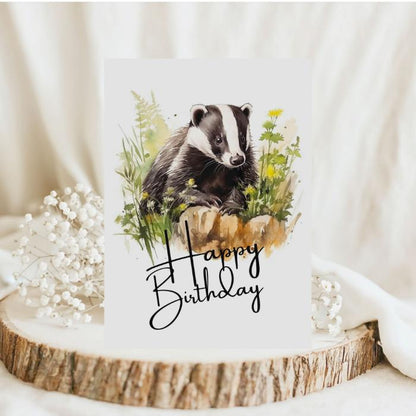 Printable Badger Birthday Card