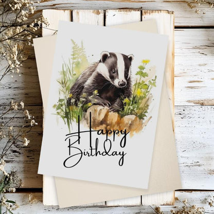 Printable Badger Birthday Card