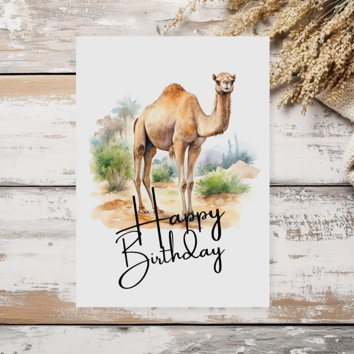 Printable Camel Birthday Card