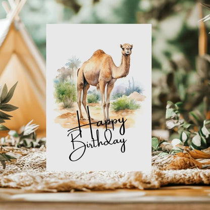 Printable Camel Birthday Card