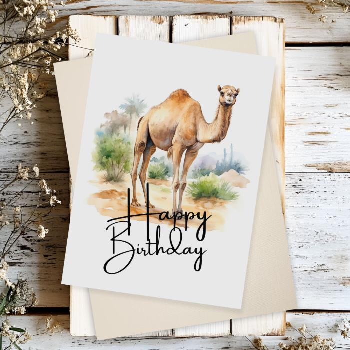 Printable Camel Birthday Card