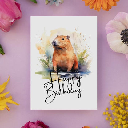 Printable Capybara Birthday Card