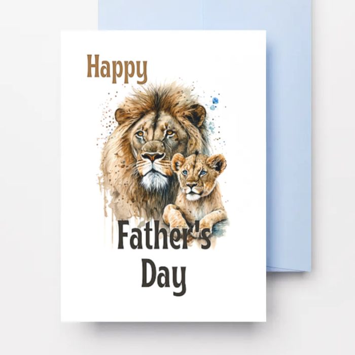 Printable Father's Day Card Lion #1