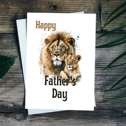 Printable Father's Day Card Lion #1