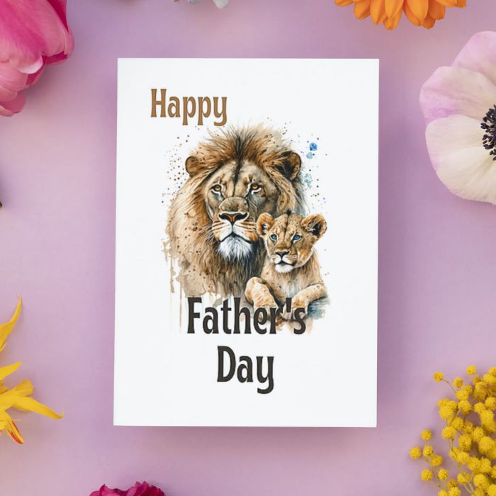 Printable Father's Day Card Lion #1