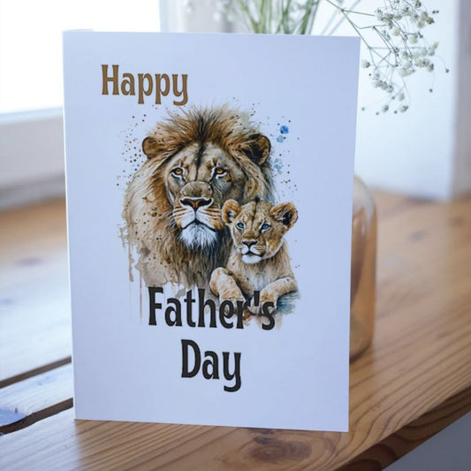 Printable Father's Day Card Lion #1
