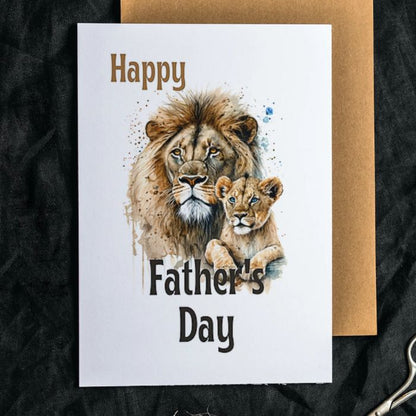 Printable Father's Day Card Lion #1