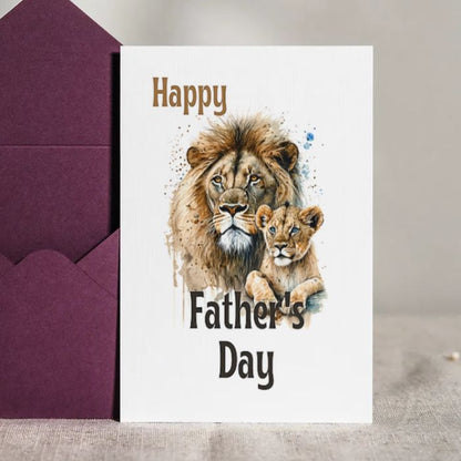 Printable Father's Day Card Lion #1