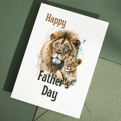 Printable Father's Day Card Lion #1