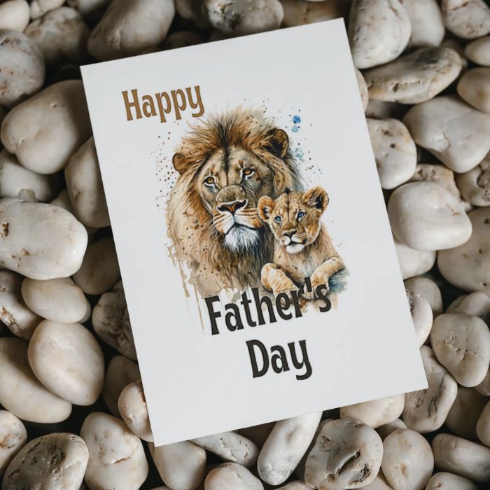 Printable Father's Day Card Lion #1