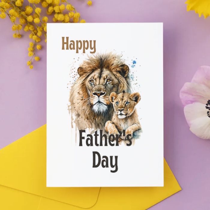 Printable Father's Day Card Lion #1