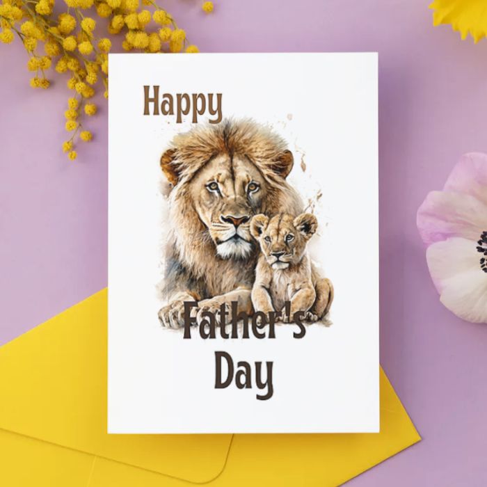 Printable Father's Day Card Lion #2