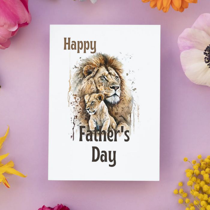 Printable Father's Day Card Lion #3