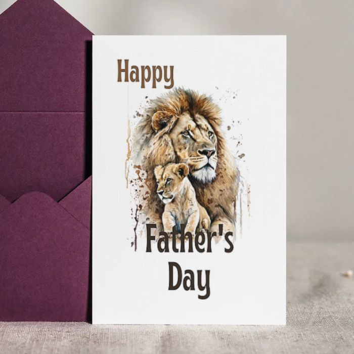 Printable Father's Day Card Lion #3