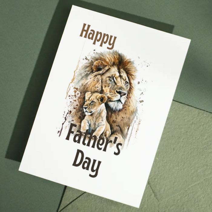 Printable Father's Day Card Lion #3