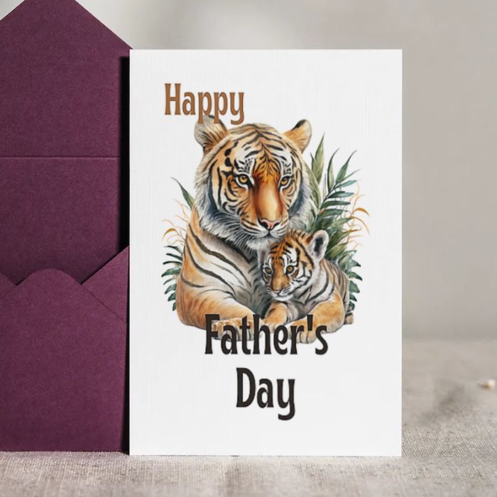 Printable Father's Day Card Tiger #1