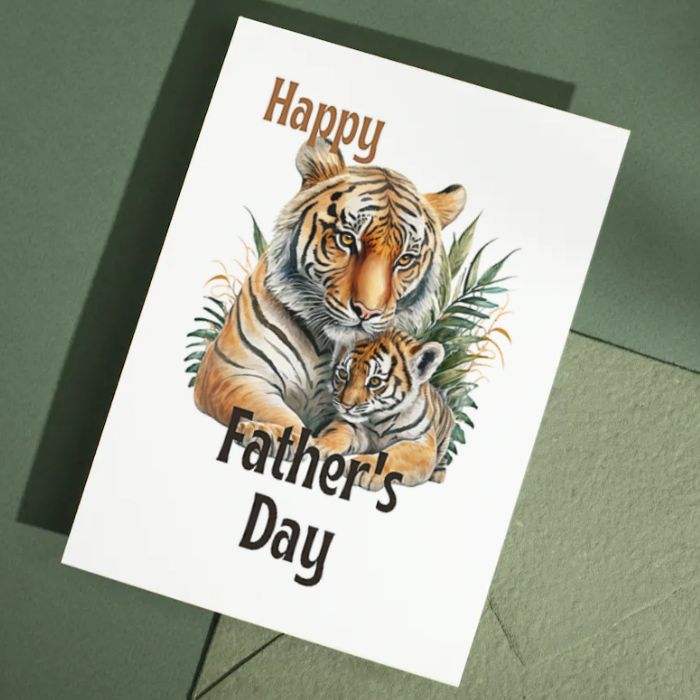 Printable Father's Day Card Tiger #1