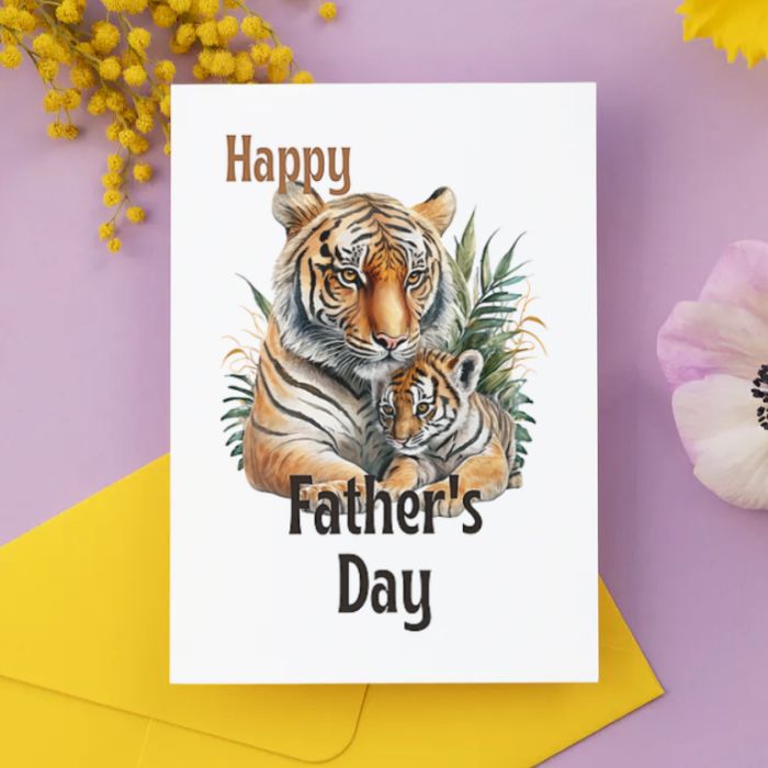 Printable Father's Day Card Tiger #1