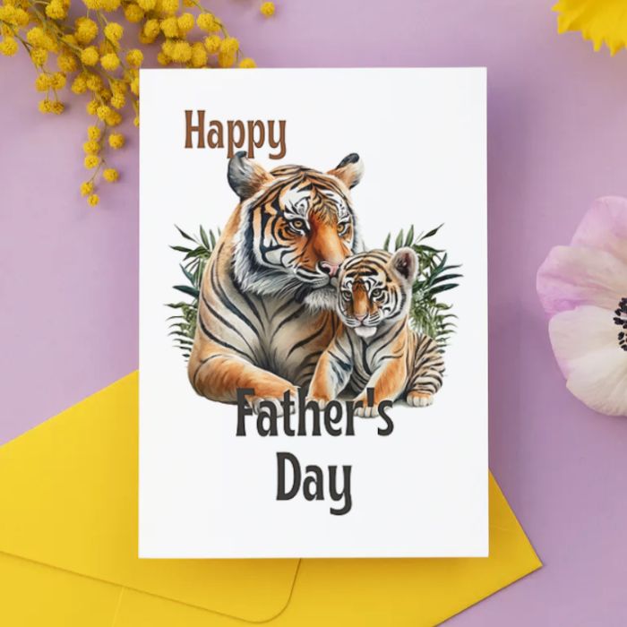 Printable Father's Day Card Tiger #2