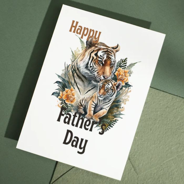 Printable Father's Day Card Tiger #3