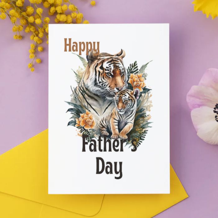 Printable Father's Day Card Tiger #3