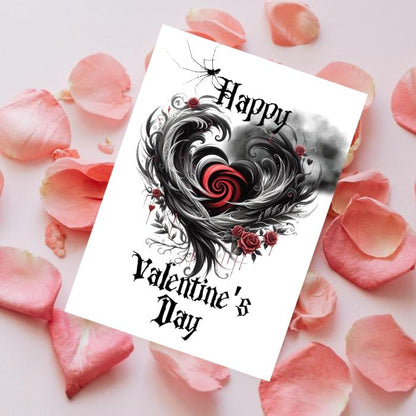 Gothic Heart Printable Valentine's Card