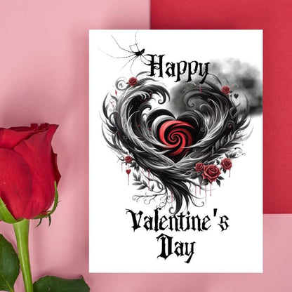 Gothic Heart Printable Valentine's Card