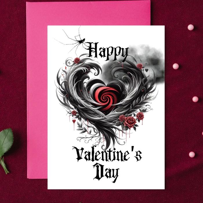 Gothic Heart Printable Valentine's Card